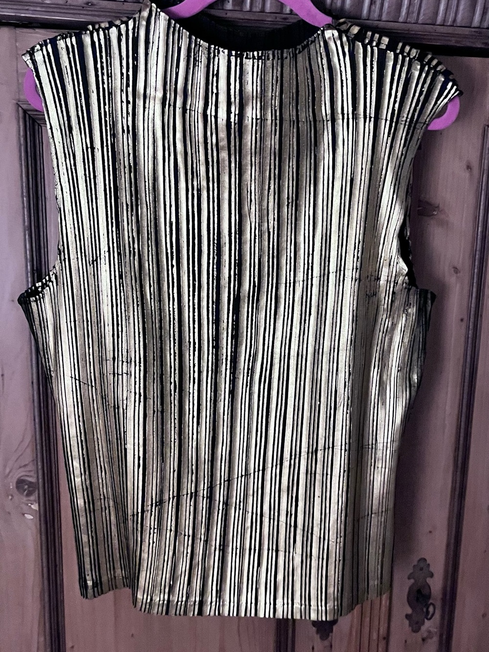 Dolan Metallic Gold Striped Sleeveless Top